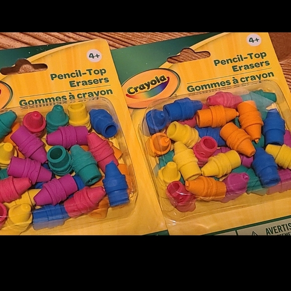 Crayola Set of 30 Pencil Top Erasers Back to School Kids (2) - Picture 2 of 4